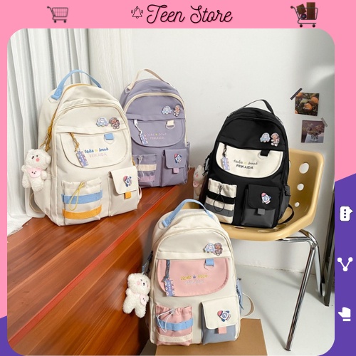 Balo nam nữ ulzzang chống nước thời trang đi học đi chơi dễ thương cute Teen Store TS11536 (không có gấu bông)