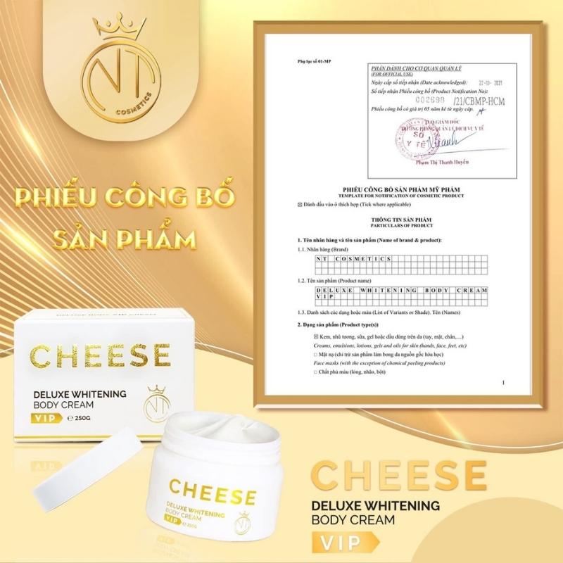 Kem Body Cheese Trắng Da Dưỡng Thể Cấp Tốc Toàn Thân Siêu Trắng Bật Tone Nhanh 250g