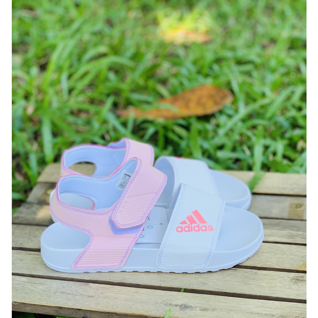 Giày Sandal -FREESHIP- Dép Sandal nam nữ , Quai hậu bền đẹp đế bằng siêu nhẹ, DAS hồng trắng