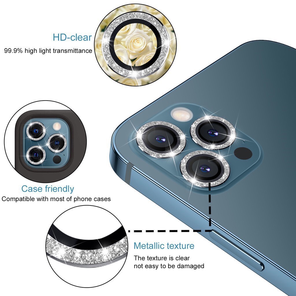 Vòng Bảo Vệ Camera Kim Cương Dành Cho iPhone 12Pro - 12Pro Max Chính Hãng Kuzoom - Chống Bụi Và Mờ Camera