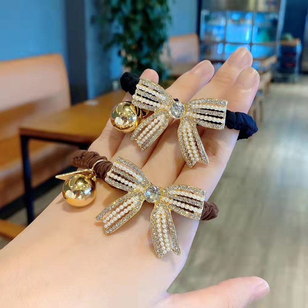 Dây Buộc Tóc Cao Su Co Giãn Đính Nơ Xinh Xắn Cho Nữ