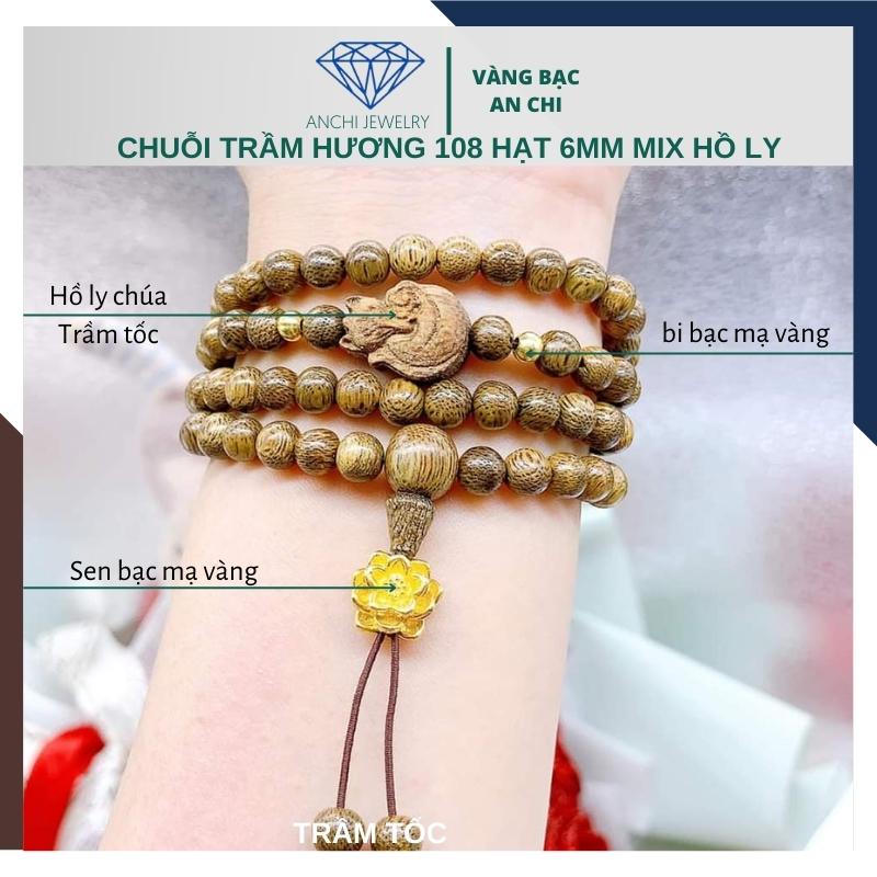 Vòng tay trầm hương hồ ly - 108 hạt nhỏ cho nữ, Anchi jewelry