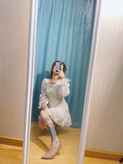 (Order) VÁY REN TAY BỒNG RETRO CHÉO LƯNG (ảnh thật)