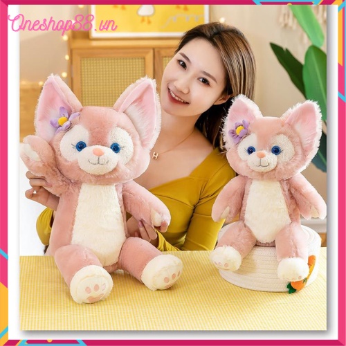 Thú gấu nhồi bông, gối ôm hình chú cáo hồng dễ thương làm từ vải và bông cao cấp an toàn cho trẻ nhỏ, size 40cm