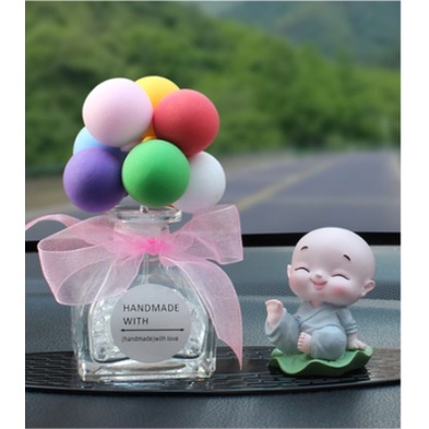 Set tiểu hoà thượng ngồi lá sen phối bình bóng trang trí taplo Ô Tô- Dũng An shop