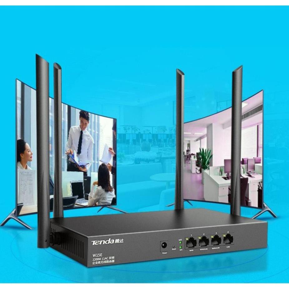 Bộ Phát WIFI Tenda W15e Ac1200mps Mạng Doanh Nghiệp 50 User