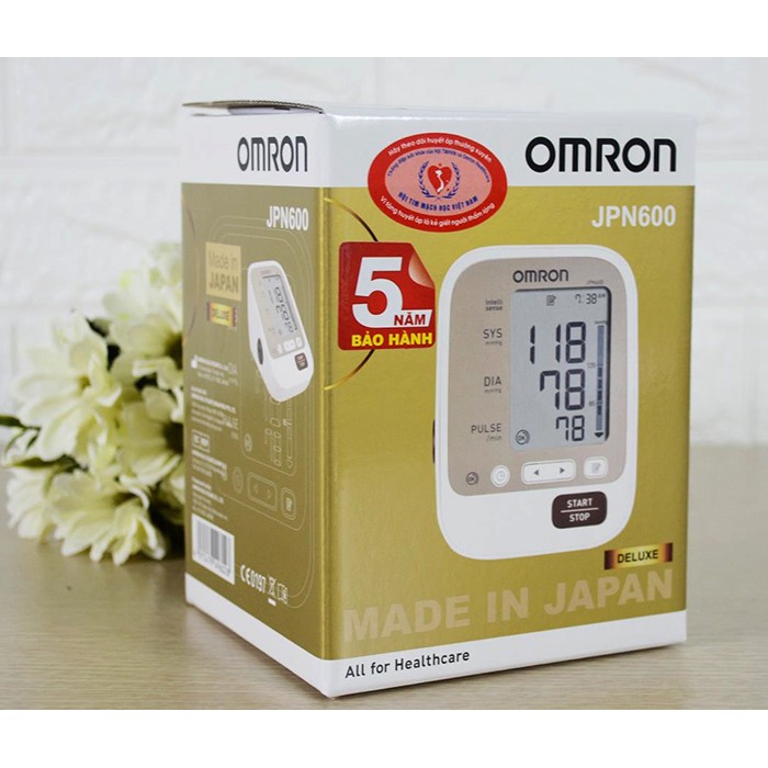 [CHÍNH HÃNG] Máy huyết áp đo bắp tay, Xuất xứ Nhật Bản Omron HEM JPN600, chính xác đường huyết, nhịp tim, Bảo hàng 5 năm