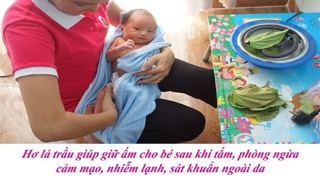 Bếp hơ lá trầu cho mẹ và bé