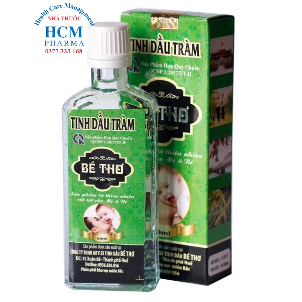 Dầu tràm cho Bé Thơ sơ sinh nguyên chất Huế 50ml 100ml có tem chống hàng giả của nhà sản xuất HCM14