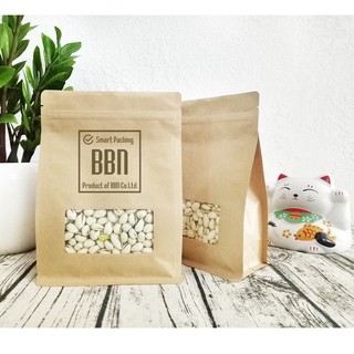 1kg Túi FB giấy kraff có cửa sổ đáy bằng 500gr 15x23cm