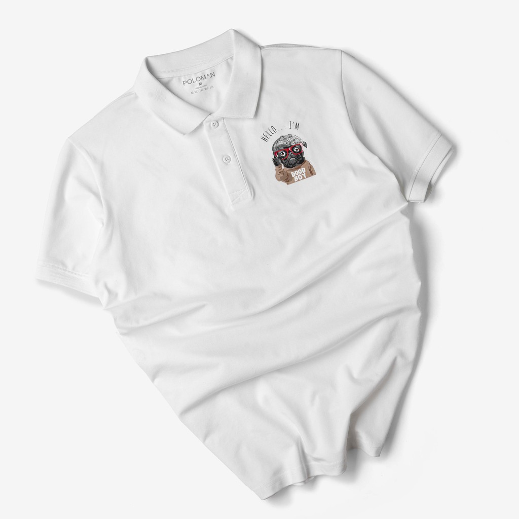 Áo thun POLO nam GOBO in hình Pugdog vải cá sấu Cotton xuất xịn, chuẩn form - POLOMAN | BigBuy360 - bigbuy360.vn