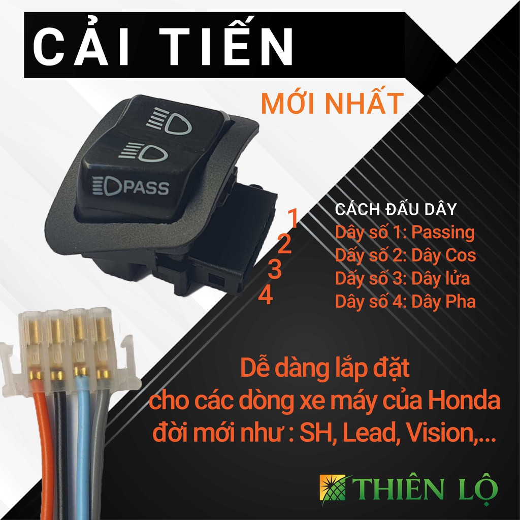 Bộ công tắc Passing cao cấp cho xe SH và các dòng xe máy khác của Honda - Sản phẩm chính hãng của Thiên Lộ