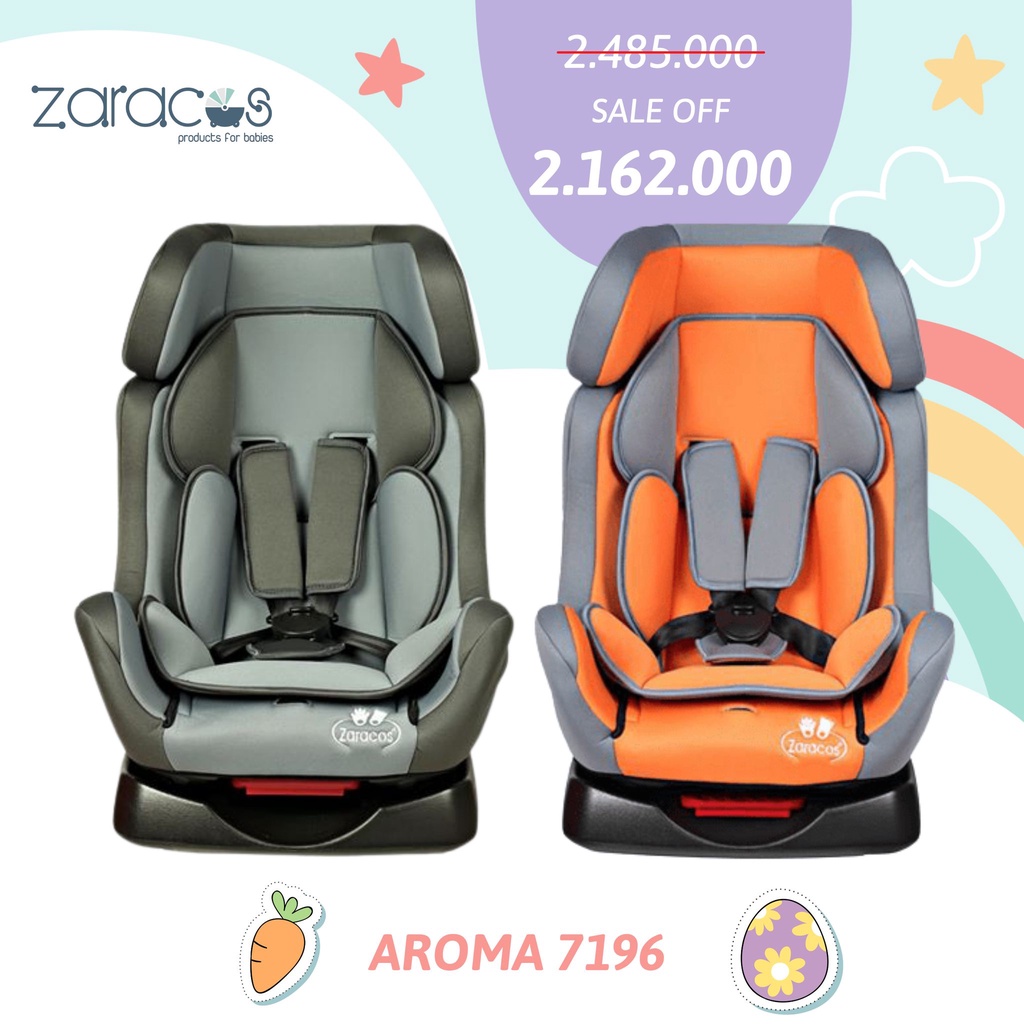 Ghế ngồi ô tô cho trẻ em 0 - 6 tuổi, 0 - 25kg - zaracos aroma 7196 màu cam