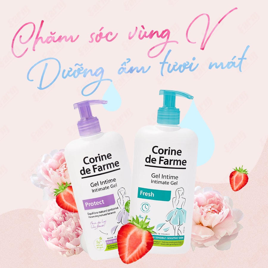 Gel Dung Dịch Vệ Sinh Corine de Farme Làm Sạch &amp; Giảm Viêm Vùng Kín Intimate Gel - 250ml