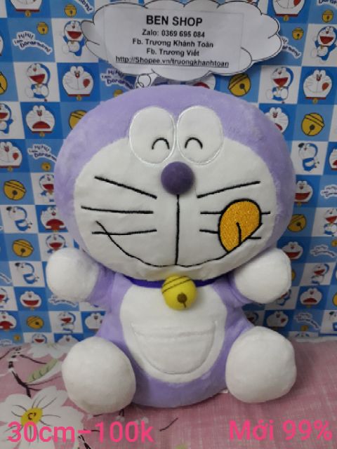 DOREAMON màu tím size to 30cm- hình thật- 110k💟💟💟
