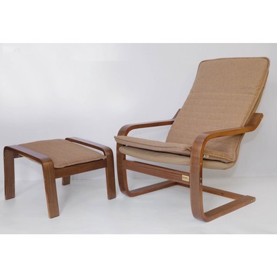 Ghế Poang Armchair_khung gỗ plywood óc chó