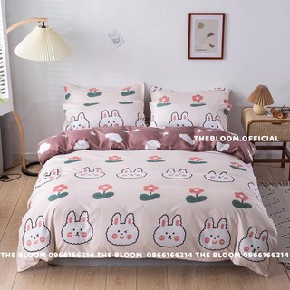 Set Chăn Ga Gối Cotton Poly 4 món - Thỏ Hoa