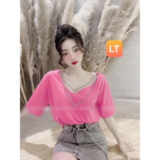 Áo thun gân phối xích