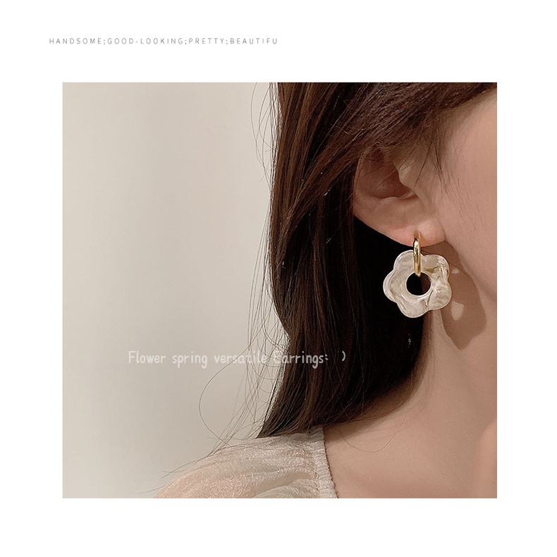 Khuyên Tai Dáng Dài Đính Đá Phong Cách Hàn Quốc Mới Cho Nữ