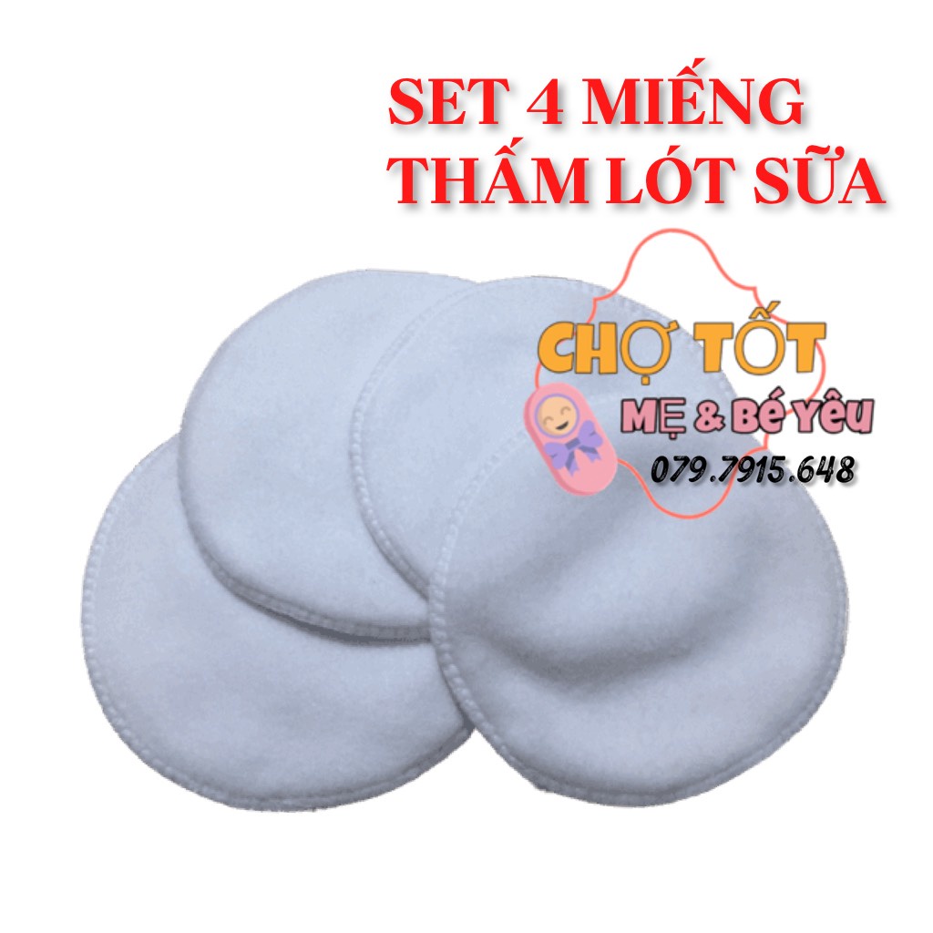 Miếng Lót Thấm Sữa Hotga, Miếng Lót Thấm Sữa Vải Giặt Lại Được (4 miếng lót thấm sữa giá rẻ)