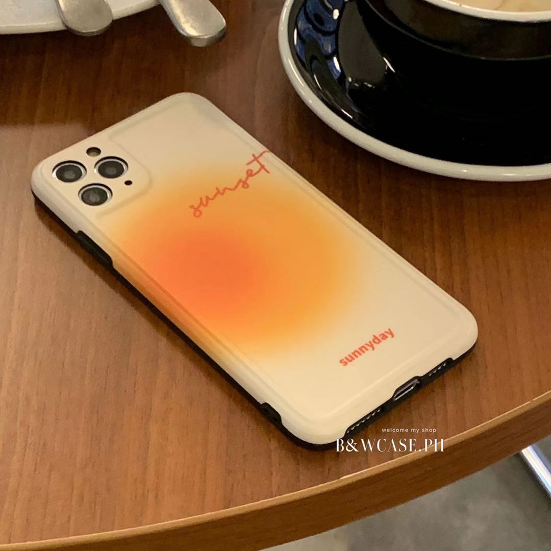 Fashion Graffiti art orange sunset Phone Case for IPhone 12 11 Pro Max IX XS Max XR SE2020 iPhone 7 8 Plus Matte full Soft IMD Cover