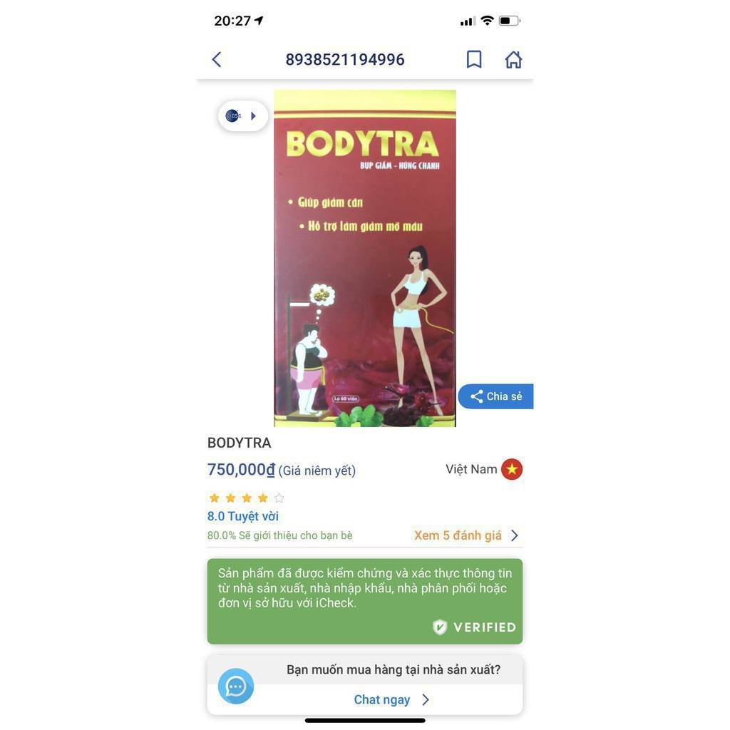 [Viện Dược Liệu] Giảm Cân An Toàn Bodytra Giảm 5-7Kg Sau 1 Liệu Trình - Không Tăng Lại - Tặng 30 Viên Giữ Dáng | BigBuy360 - bigbuy360.vn