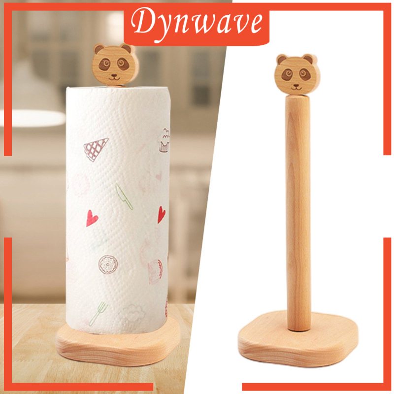 1 Giá Đỡ Khăn Giấy Cuộn Bằng Gỗ Hình Động Vật Hoạt Hình Kèm Đế Đỡ Sắp Xếp Gọn Gàng Cho Nhà Bếp