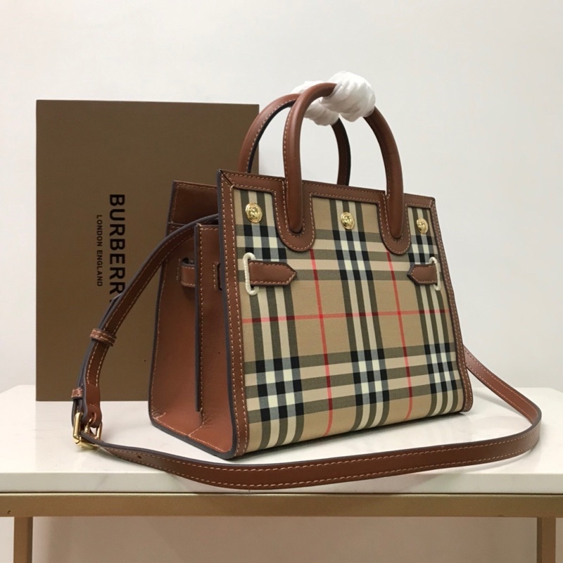 Túi xách nữ thiết kế vintage da thật cao cấp Burberry Title BBR hàng vip 1-1 size 26