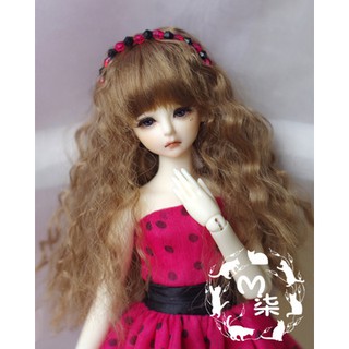 Tóc xoăn nhẹ cho bjd vòng đầu 4-5inch