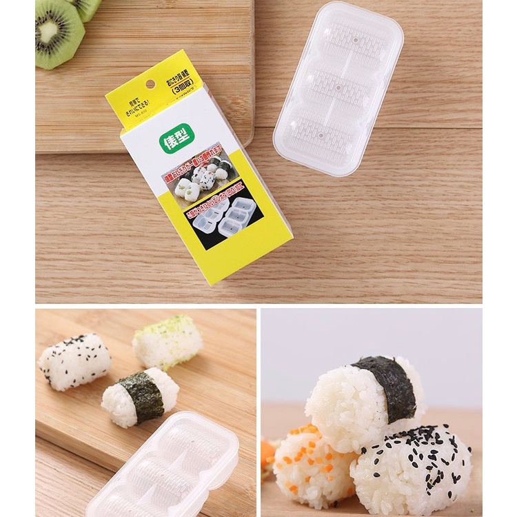 Khuôn làm sushi 3 ngăn, khuôn làm cơm nắm, kimbap