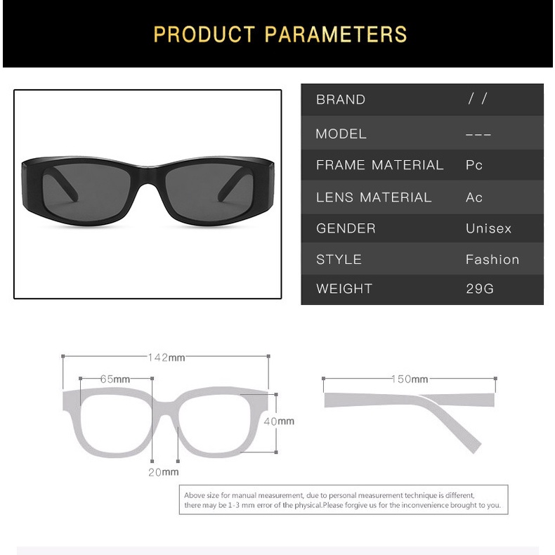 Thời trang Hip Hop Nam và Nữ Kính râm Gọng đen Chữ Punk Chống nắng Kính râm UV400