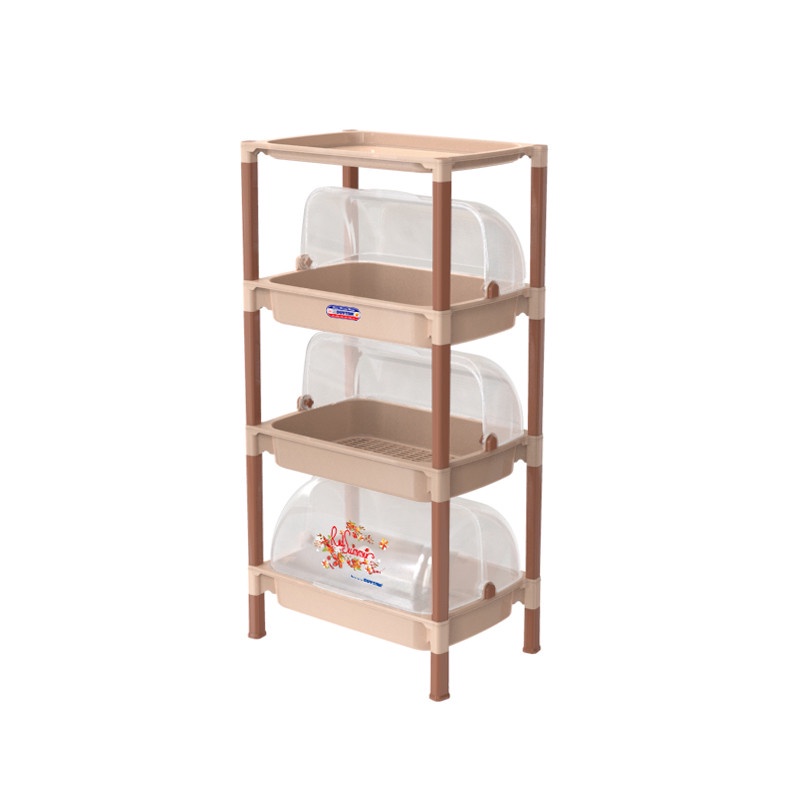 Kệ chén nắp lớn 3 ngăn Duy Tân ( 59.5 x 40.5 x 121 cm ) - Chuyên đựng đồ ăn, chén bát (màu ngẫu nhiên)