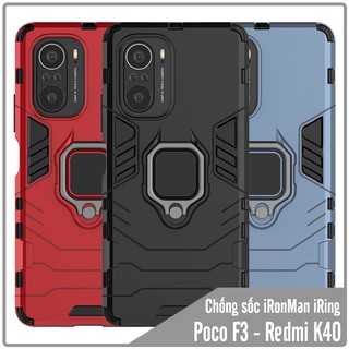 Ốp lưng cho Xiaomi Poco F3 - Redmi K40 iRON MAN IRING Nhựa PC cứng viền dẻo chống sốc