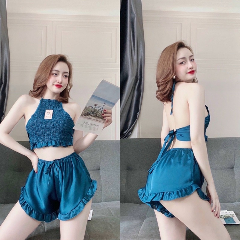 BỘ YẾM NHÚN SATIN 🔥FREESHIP🔥 BỘ NGỦ SATIN | BigBuy360 - bigbuy360.vn
