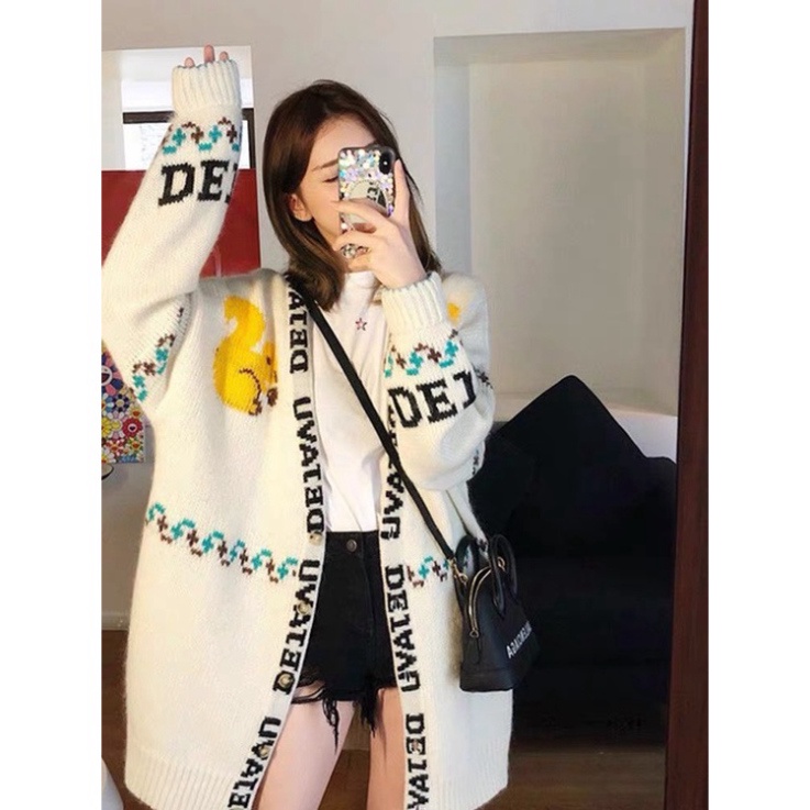 Cardigan Len Dáng Dài Nữ GUMAX, Áo Khoác Len Mỏng Nữ Chất Đẹp Hàng Taobao Có Sẵn