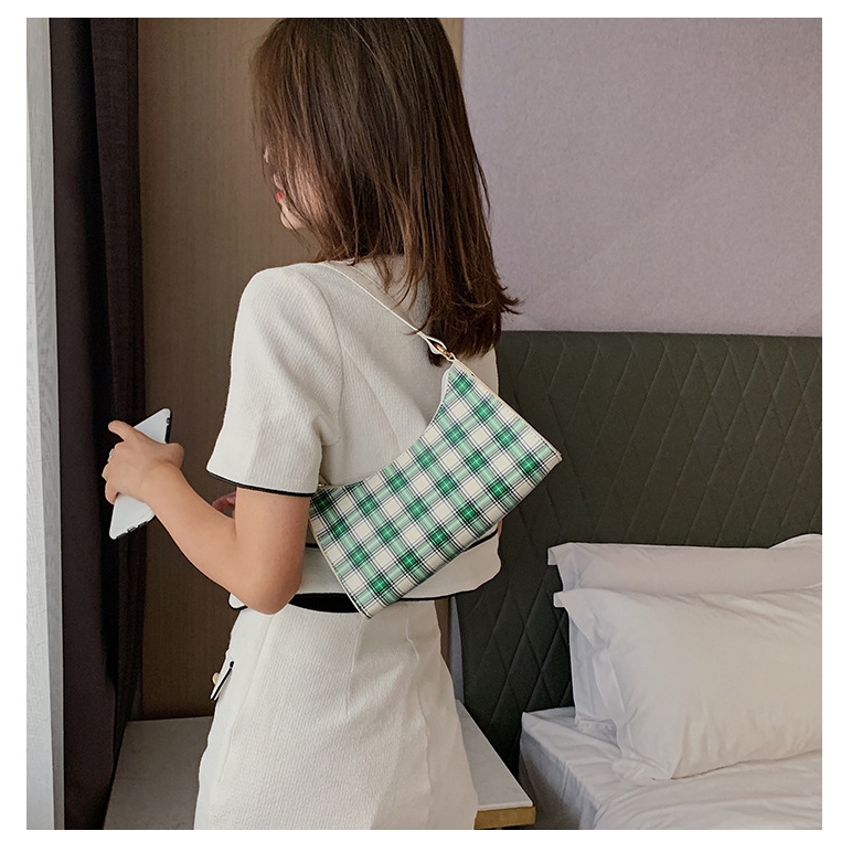 Túi xách cầm tay họa tiết kẻ ca rô thời trang Hàn Quốc cho nữ JASMIN NOIR