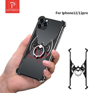 Ốp Điện Thoại Đệm Khí Chống Sốc Có Giá Đỡ Bằng Kim Loại Nhôm Cho iPhone 12 12Pro 12Pro Max 12