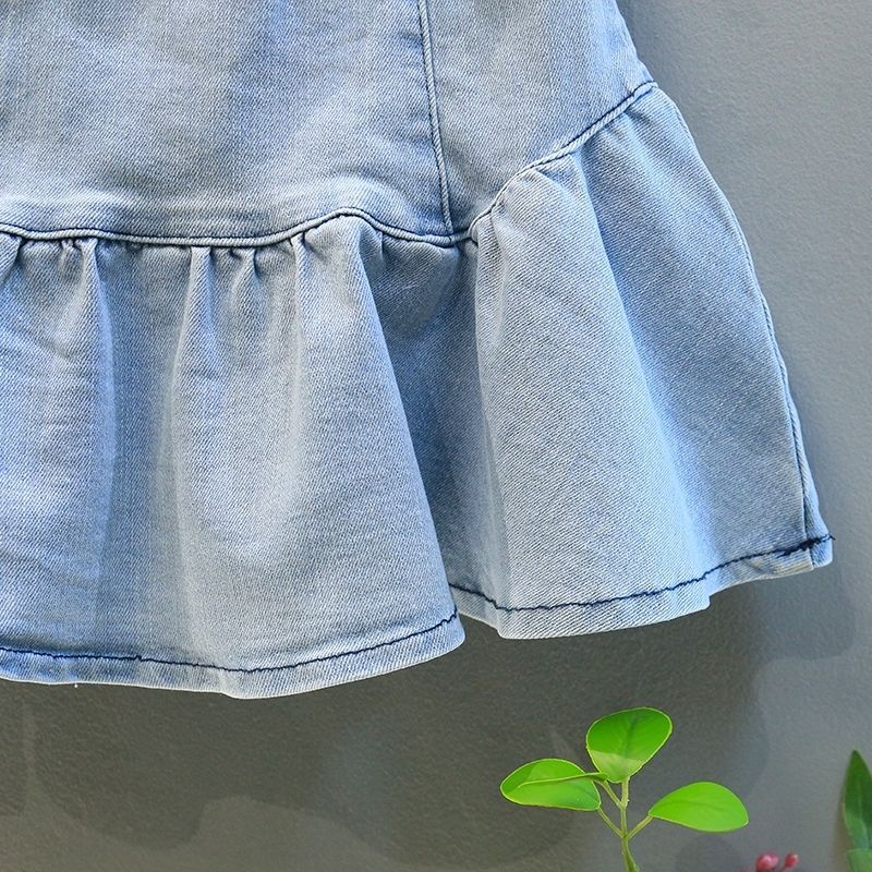 Set Áo Thun Tay Ngắn Phồng + Chân Váy Thời Trang Hè Hàn Quốc Mới Cho Bé Gái