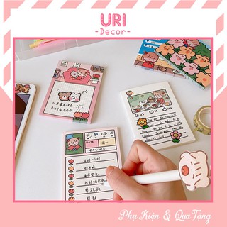 Giấy note ghi nhớ ghi chú cao cấp cô gái Nhật Bản siêu dễ thương URI DECOR