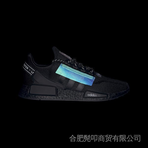 ✸☒☑Adidas Originals NMD R1 V2 triple Blace all black reflective FW 1961.