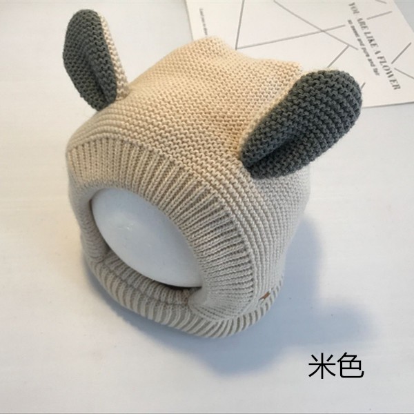Mũ len dệt kim tai cún thời trang thu đông Hàn Quốc dễ thương giữ ấm cho bé trai và bé gái