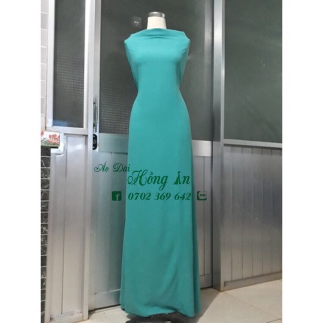 Áo Dài Truyền Thống trơn may sẵn màu xanh Ngọc