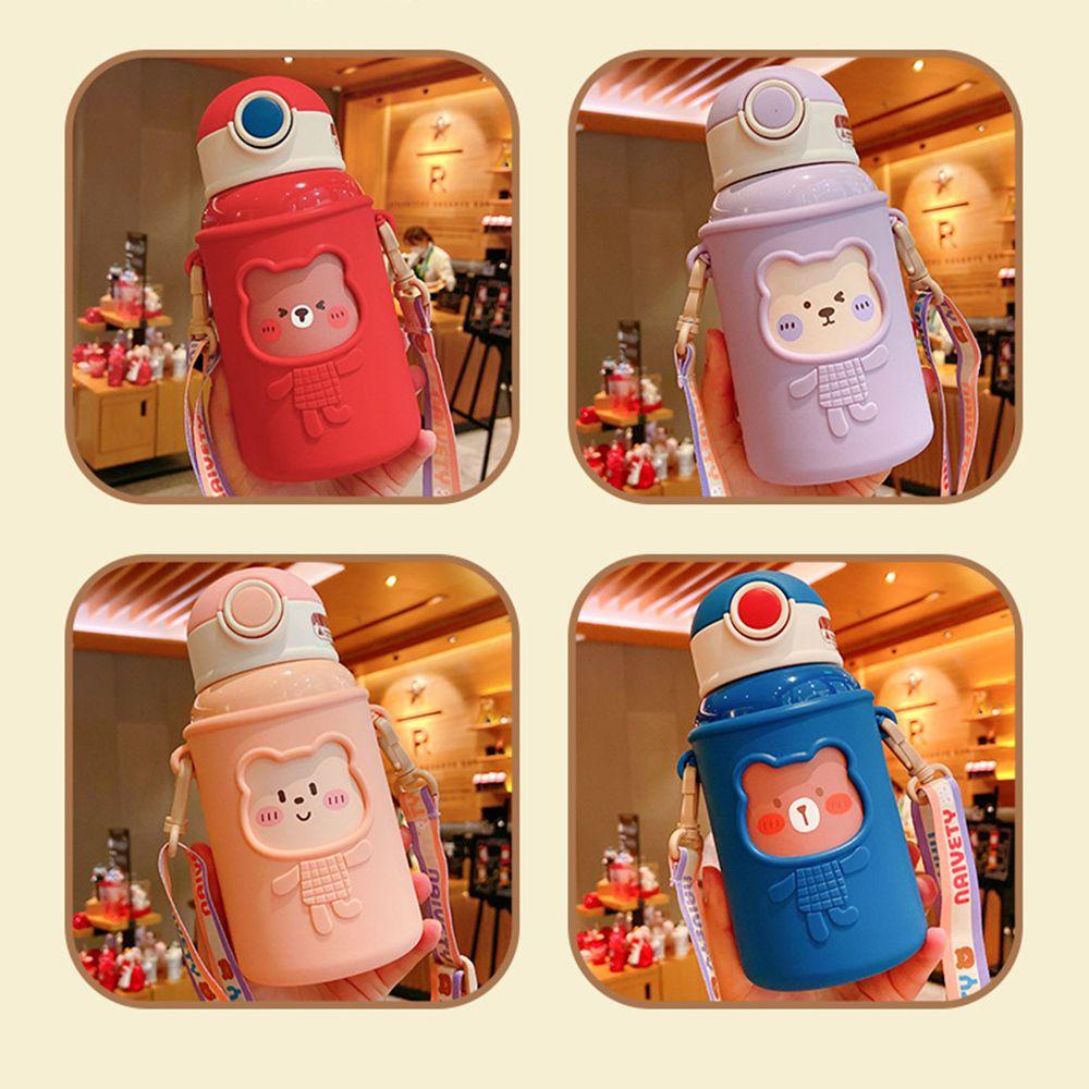 GOGOUP Bình Nước Kèm Ống Hút Dung Tích 450ml Dành Cho Bé