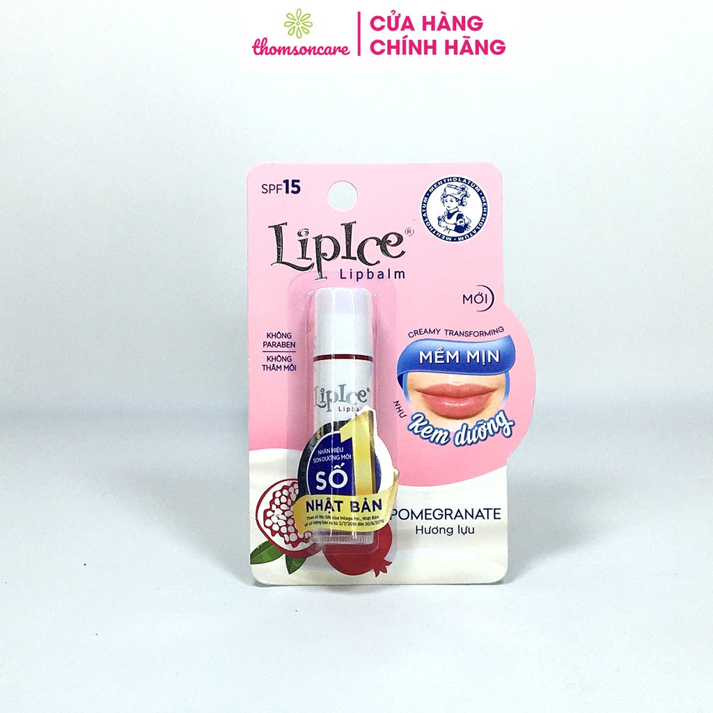 Son dưỡng Lipice không màu Tuýp 4.3 g - Chính hãng Lip Ice Lipbalm dưỡng môi giảm thâm, khô, nứt nẻ giúp môi căng mọng
