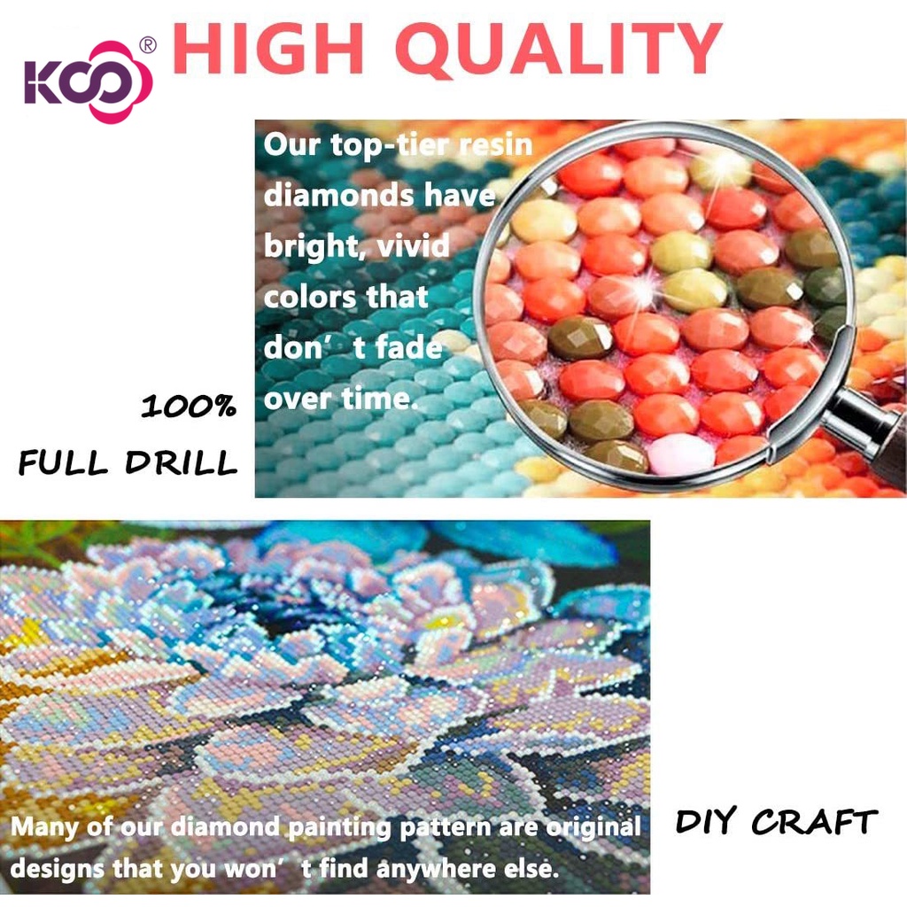 Set tranh đính đá 5D tự làm 30x40cm hình bình minh nhiều kiểu tùy chọn