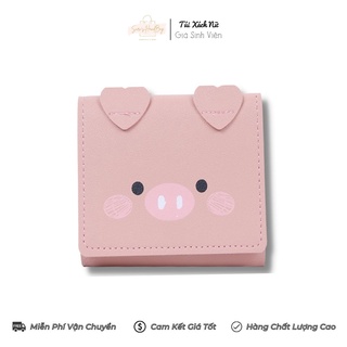 Ví Card Mini Nữ Nhiều Ngăn, Hình Con Heo Cute VN03