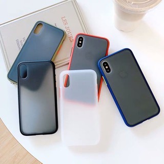 ỐP Lưng Nhám Chống Vân Tay, chống sốc Viền màu IPHONE /7pl/8/8pl/X/XsMax /11/11pro/11promax