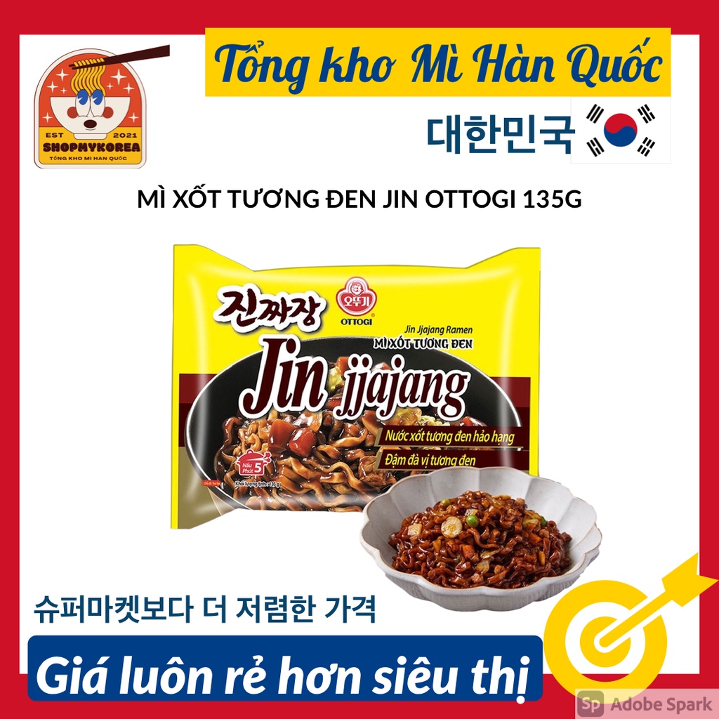 Mì trộn xốt tương đen Jin Jjajang Ramen Ottogi Hàn  Quốc gói 135g date 2022