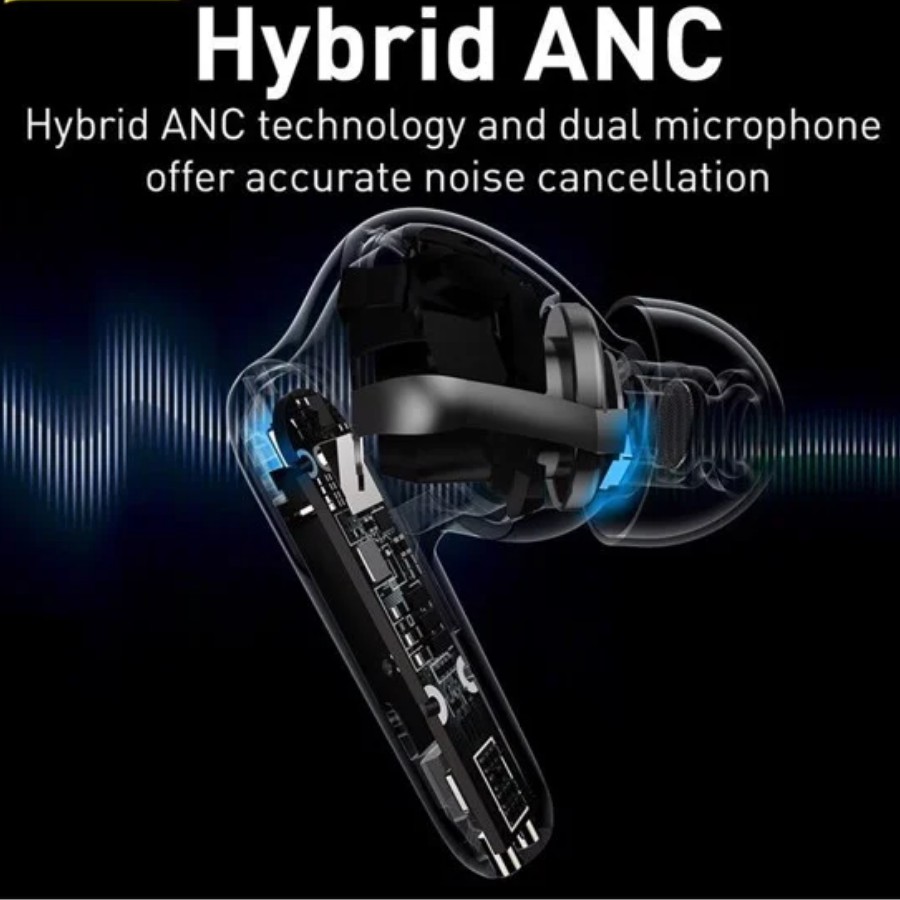 Tai nghe nhạc nhét tai Bluetooth không dây Baseus SIMU ANC S2, Chống ồn chủ động, Xuyên Âm, Hi Fi/ Stereo, AAC/SBS