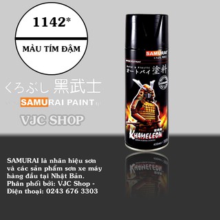 Chai sơn xịt sơn xe máy samurai mã 1142* màu tím đậm